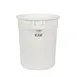 CAC China TCNC-10W 10 Gallon Round Trash Can, 18" Diameter x 17" Height, White Plastic, No Lid 1 image