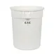 CAC China TCNC-20W Commercial Round Trash Can, 20‑29 Gal, 23" H x 22" D, White Plastic, No Lid 1 image