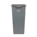 CAC China TCSQ-23GRY 23‑Gallon Square Trash Can 30" H x 15" W Gray Plastic No Lid 1 image