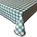 CAC China TCVG-52G Throw Table Cover, 52" x 52" Vinyl, Gingham Green, Water & Tear Resistant 1 image