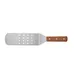 CAC China TNRW-PF83 Stainless Steel Turner, 8.25", Perforated, Wooden Handle 1 image