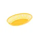 CAC China TTFB-09YL Fast Food Basket, Oval 9" Yellow Polypropylene Basket, 9-1/4" Length - 1 Dozen 1 image