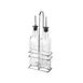 CAC China W2SQ-8S Oil & Vinegar Cruet Set, 8 Oz Glass Bottles with Steel Pourers, Chrome Rack - Set 1 image