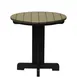 Grosfillex UT814886 Kailua Round HDPE Low Table, 20 Inch, Weathered Oak/Black 1 image