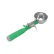 Concasse MCPP12L Portion Spoon, 12" Stainless Steel With Green Plastic Handle, 2‑2/3 Oz 1 image