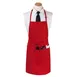Chef Revival CL3PBIAELRD-1 Bib Apron, 26" x 31" Extra Long, 3 Front Pockets, Red, Polyester 1 image