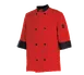 Chef Revival J134TM-XS Jacket, X-Small, 3/4 Sleeve, Poly/Cotton, Tomato Red, Black Collar & Cuffs 1 image