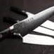 Korin HKR-DMGY-200 Damascus Gyutou, 7-7/8" (20 cm) V10 Nickel Steel, Black Paper Micarta Handle 2 image