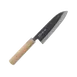 Korin HMA-AHSA-170 Wa‑Santoku, 6.75" (17 cm) Forged Steel/Iron Blade, Smooth Edge, Wood Handle 1 image