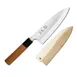 Korin HSU-IHYDE-180 Honyaki Deba Knife, 7" (18cm) Forged Blade, 8A Steel, Yew Wood Handle 1 image