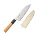 Korin HSU-WASA-180 Inox Honyaki Wa‑Santoku Knife 7" (18 cm) RH Forged Edge Steel Blade Yew Wood Handle 1 image