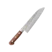 Korin HTO-HDSA-180 Damascus Santoku Knife, 7" (18cm) VG-10 Steel Blade, Hardwood Handle, Forged 1 image
