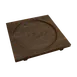 Korin IMP-08436 Wooden Riser, Square Base 9½"×9½"×0.8" Footed, Brown Wood, 8" Indentation 1 image