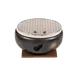 Korin KON-133 Tabletop Konro Grill, 8-1/2" dia. x 4-1/4"H, Round, with Net, Clay, Bizen, Black 1 image