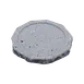 Korin KON-909 Lava Stone Plate - 6-1/2"L x 6-1/2"W x 1/2"H, Round Fuji Finish, Chafing Dish Accessory 1 image