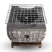 Korin KON-JST08-BK Black Hida Konro Grill with Wooden Base Net Screen, 5.5"x5"H 1 image