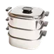 Korin TK-304-02A 3-Tier Steamer, 15"L x 12"W x 13"H, Stainless Steel, Oven & Induction Safe 1 image