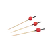 Korin TK-633-CTK09 Bamboo Skewer, 3" Length, Black Top with Red Ball, 3-1/2" Total - 1/Pack 1 image