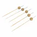 Korin TK-633-CTK10 Bamboo Skewers with Gold Ball, 4" Length, Natural Bamboo, Gold Tip Finish 1 image