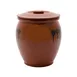 Korin TK-801-10 Sauce Pot, 121-3/4 oz., 7-1/2"L x 7-1/2"W x 8-3/4"H, Brown Glazed Earthenware with Lid 1 image