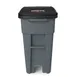 Rubbermaid 1971941 BRUTE 32‑Gallon Gray Trash Can with Hinged Lid, Auto‑Lifter Compatible, Wheels 2 image