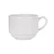 Reserve by Libbey 113603 Parisian White Porcelain Cup, 8.5 oz (3.3" x 2.7"), Stackable - 12/Case 1 image