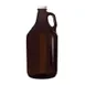 Libbey 70217 Growler - 64 oz Amber Glass, White Lid, Rubber Liner, 11" H x 5" D, Reusable - 6/Case 1 image