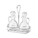 Libbey 80371 Oil & Vinegar Cruet Set, 3-Piece Cruets, Wire Rack, H7-5/8" T1/8" B7" D7", - 6/Case 1 image