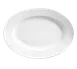 Libbey 840-520R-15 Oval China Platter, 15½" x 10½" White Porcelain, Wide Rim Rolled Edge - 6/Case 1 image