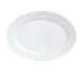 Libbey 911194008 - Oval Porcelain Platter 14" x 10" White Rimmed, Reflections™ Pattern - 12/Case 1 image