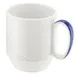 Schonwald 9185629-62971 China Mug, 9.5 oz, Porcelain, White with Dark Blue Band, Stackable - 6/Case 1 image