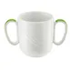 Schonwald 9185631-62941 China Mug, 10.5 oz Porcelain White with Light Green Band, 2‑Handle - 6/Case 1 image