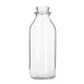 Libbey 92129 Milk Bottle – 33.5 oz (991 ml) Square Glass, BPA‑Free, Non‑Tempered, 8½" Height-24/Case 1 image