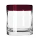 Libbey 92302R Aruba Rocks Glass, 12 oz, Red Rim, Dishwasher & Microwave Safe, 3‑5/8" H, - 12/Case 1 image