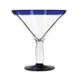 Libbey 92307 - Cocktail Glass, 24 oz Stem, Cobalt Blue Rim, 7‑5/8" H x 6‑1/2" T - 12/Case 1 image