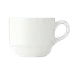 Libbey 950002507 - 9 oz White Rideau™ Tea Cup, 4"5" Dia. x 2"3/4" H, Porcelain, Slenda®, Stackable - 36/Case 1 image