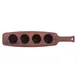 Libbey 96459 Flight Tray - 4‑Well, 18"¾ x 4"⅛ x 1"⅜, Cherry Wood Look Plastic Safe - 6/Case 1 image