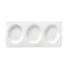 Libbey 999023302 Tray, 12" x 5-3/4" Porcelain, Rigel Pattern, 3 × 3 oz, Microban Glaze - 12/Case 1 image
