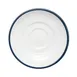 Libbey 999024500 China Saucer, 6" Dia x 1" H, Porcelain, Lunar White, Blue Rigel Band - 36/Case 1 image