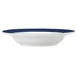 Libbey 999024740 - Lunar White 9" Soup Bowl, 14 oz Porcelain Steel Blue Band Glaze - 24/Case 1 image