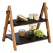 APS Germany APS 00958 - 2‑Tier Folding Serving Stand, 14"½" L x 10½" W x 13½" H, Natural Wood Base - 1/Case 2 image