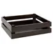 APS Germany APS 11627 - Acacia Wood Crate, 13"8" x 11"5" x 4"3", Black, Stackable, GN 1/2 - 1/Case 1 image