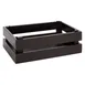 APS Germany APS 11628 Superbox Crate - 11½"L x 7⅜"W x 4¼"H Stackable Acacia Wood Black for GN¼ Pan - 1/Case 1 image