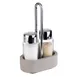 APS Germany APS 40410 - Salt & Pepper Set, 6 oz Glass Shakers with Lids, Cruet on Concrete Base - 1/Case 1 image
