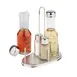 APS Germany APS 40450 - Oil & Vinegar Cruet Set, 6 oz Shakers with Covers, Spouts, Rack, - 12/Case 1 image