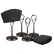 APS Germany APS 71512 - 4‑Piece Menu Card Holder Set, Stainless Steel Gunmetal Mirror Finish,  - 4/Case 1 image