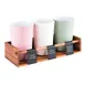 APS Germany APS 84863 Serving Crate, 15"7/16 L x 6"3/8 W x 3"5/8 H, Acacia, 3 Pots - 1/Case 2 image