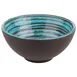 APS Germany APS 85205 - Cancun 16 Oz Round Melamine Bowl 5‑7/8" Dia x 2‑3/4" H Brown/Blue Spiral - 8/Case 1 image
