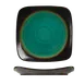 Libbey BF-10 Square Plate, 10.5" Turquoise Ceramic with Dark Brown Rim - 12/Case 1 image