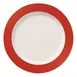 Libbey BMEL-1107R - 9" Round Melamine Plate, Red Band, Medium Rim, Microban®, 8-9" Dia, 1" H, 24/Case 1 image